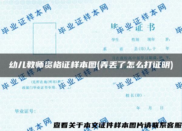 幼儿教师资格证样本图(弄丢了怎么打证明)