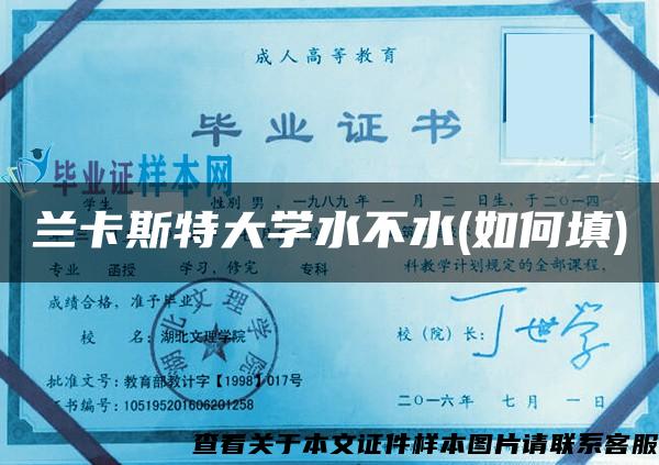 兰卡斯特大学水不水(如何填)