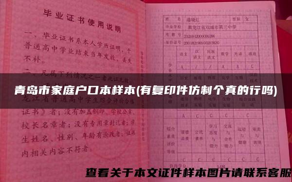 青岛市家庭户口本样本(有复印件仿制个真的行吗)