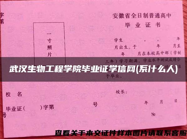 武汉生物工程学院毕业证学信网(系什么人)