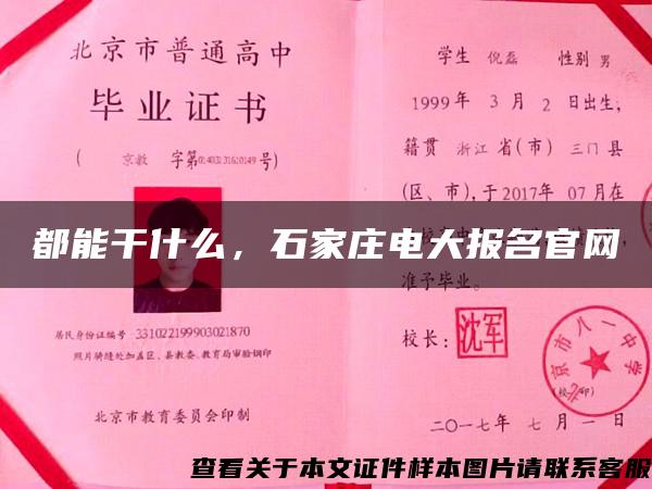 都能干什么，石家庄电大报名官网