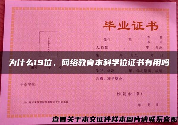 为什么19位，网络教育本科学位证书有用吗