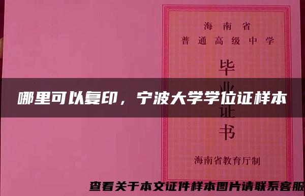 哪里可以复印，宁波大学学位证样本