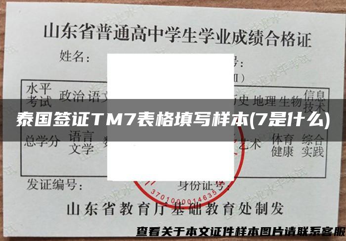 泰国签证TM7表格填写样本(7是什么)