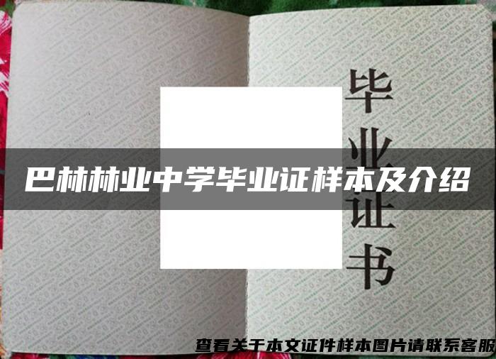 巴林林业中学毕业证样本及介绍