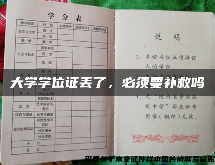 大学学位证丢了，必须要补救吗