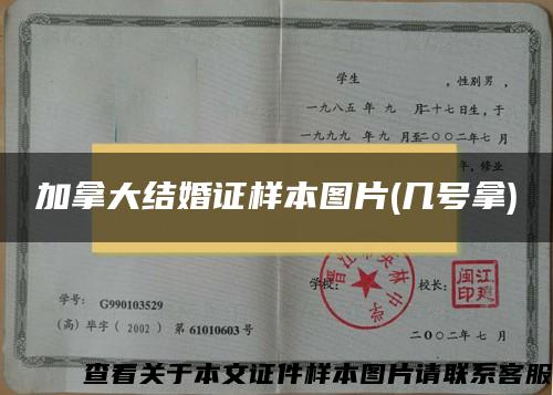 加拿大结婚证样本图片(几号拿)