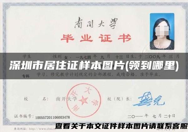 深圳市居住证样本图片(领到哪里)