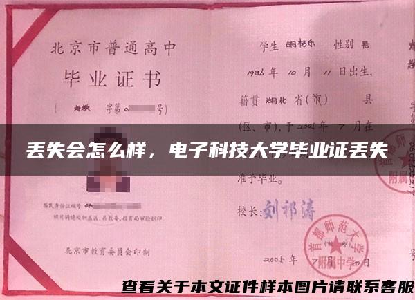 丢失会怎么样，电子科技大学毕业证丢失