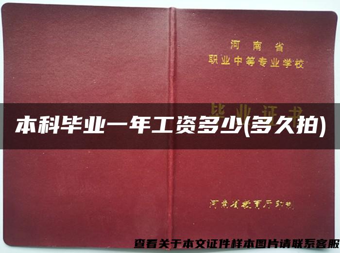 本科毕业一年工资多少(多久拍)