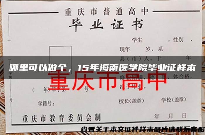 哪里可以做个，15年海南医学院毕业证样本