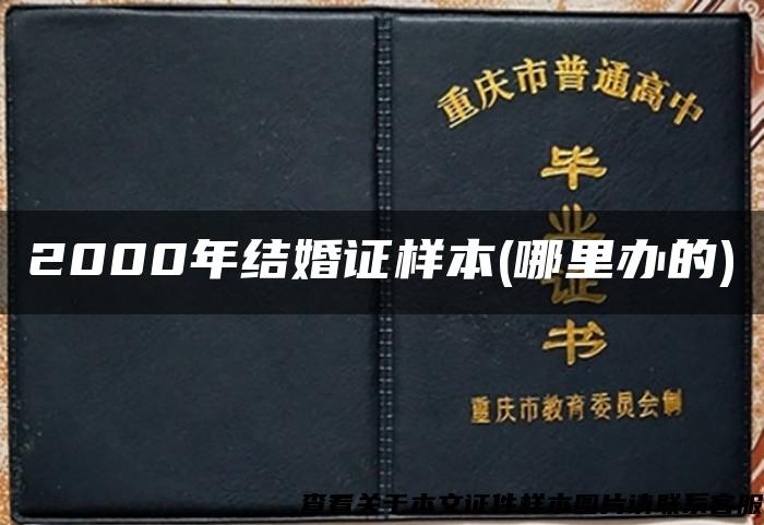 2000年结婚证样本(哪里办的)