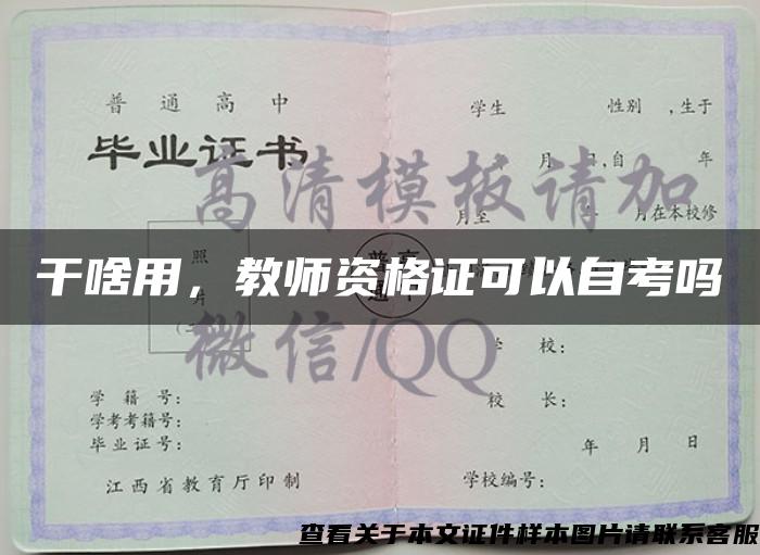 干啥用，教师资格证可以自考吗