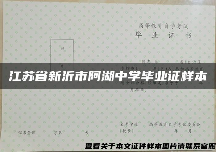 江苏省新沂市阿湖中学毕业证样本