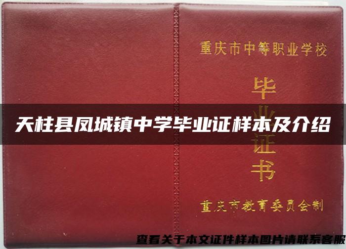 天柱县凤城镇中学毕业证样本及介绍