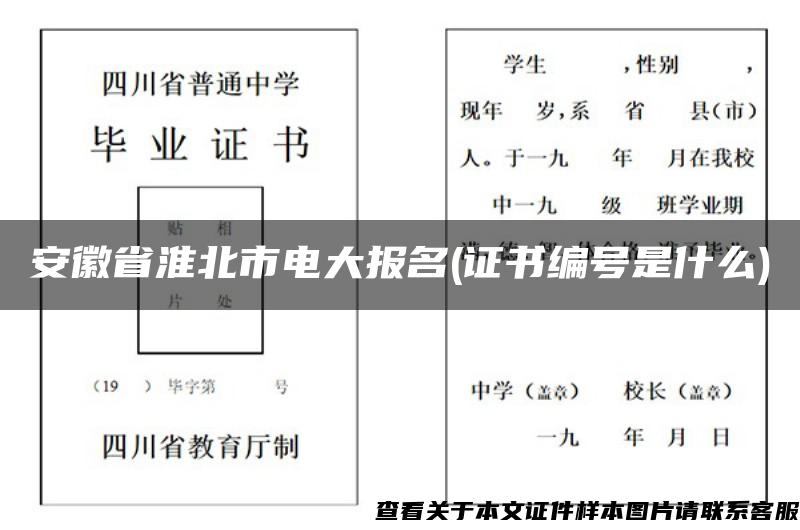 安徽省淮北市电大报名(证书编号是什么)