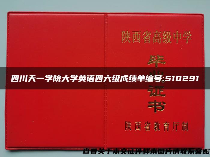 四川天一学院大学英语四六级成绩单编号:510291