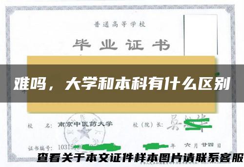 难吗，大学和本科有什么区别