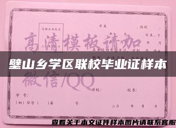 壁山乡学区联校毕业证样本