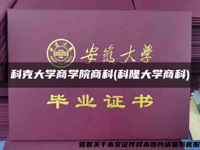 科克大学商学院商科(科隆大学商科)