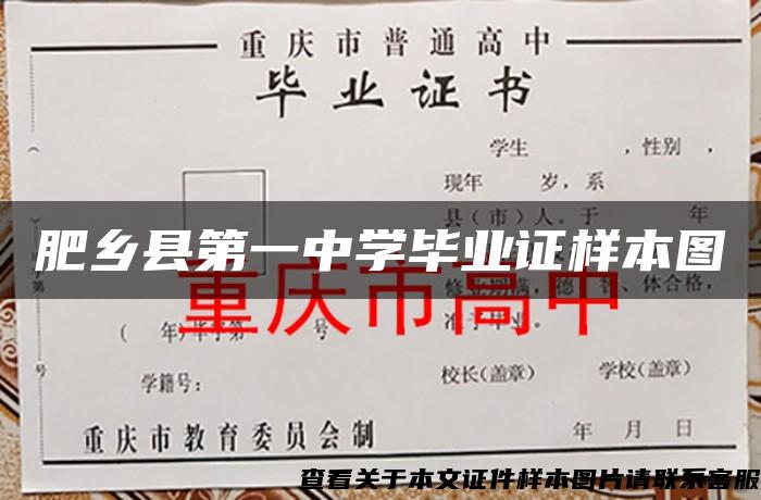 肥乡县第一中学毕业证样本图