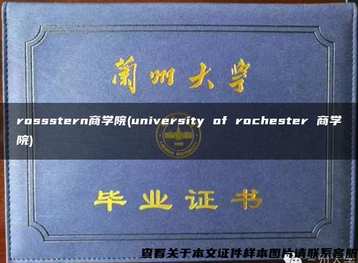 rossstern商学院(university of rochester 商学院)