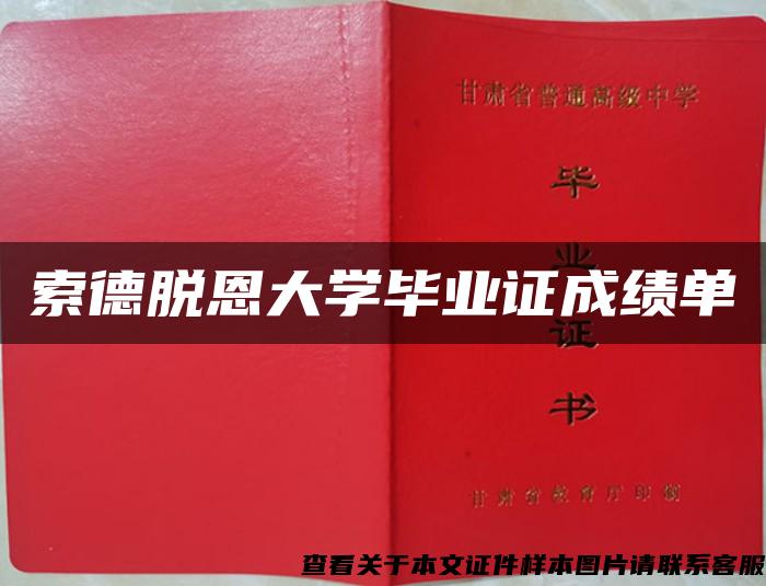 索德脱恩大学毕业证成绩单