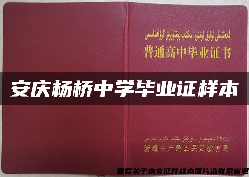 安庆杨桥中学毕业证样本