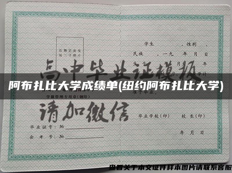 阿布扎比大学成绩单(纽约阿布扎比大学)