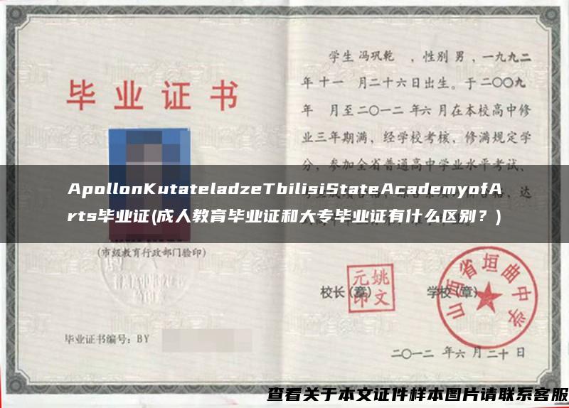 ApollonKutateladzeTbilisiStateAcademyofArts毕业证(成人教育毕业证和大专毕业证有什么区别？)