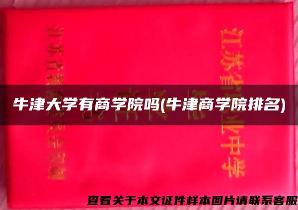 牛津大学有商学院吗(牛津商学院排名)