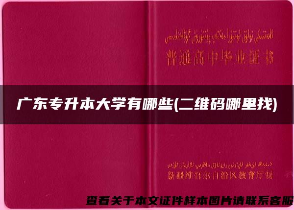 广东专升本大学有哪些(二维码哪里找)