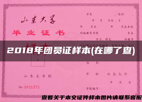 2018年团员证样本(在哪了查)