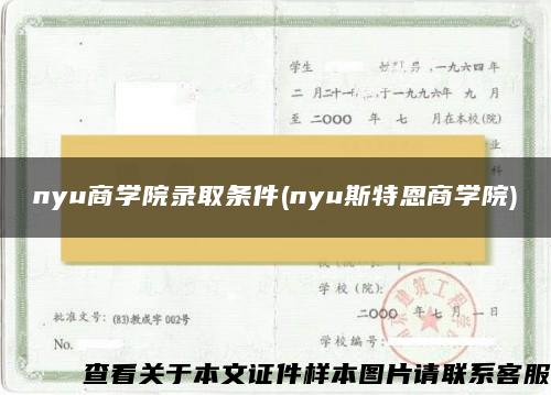 nyu商学院录取条件(nyu斯特恩商学院)