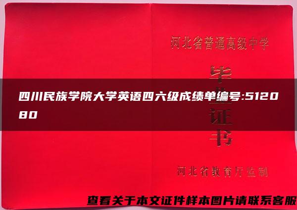 四川民族学院大学英语四六级成绩单编号:512080