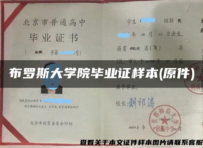 布罗斯大学院毕业证样本(原件)