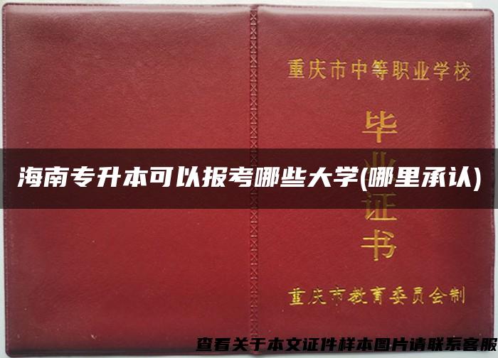 海南专升本可以报考哪些大学(哪里承认)