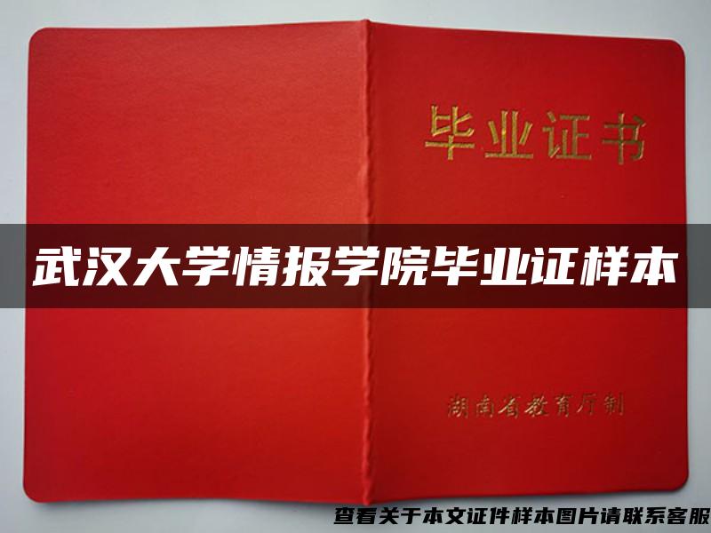 武汉大学情报学院毕业证样本