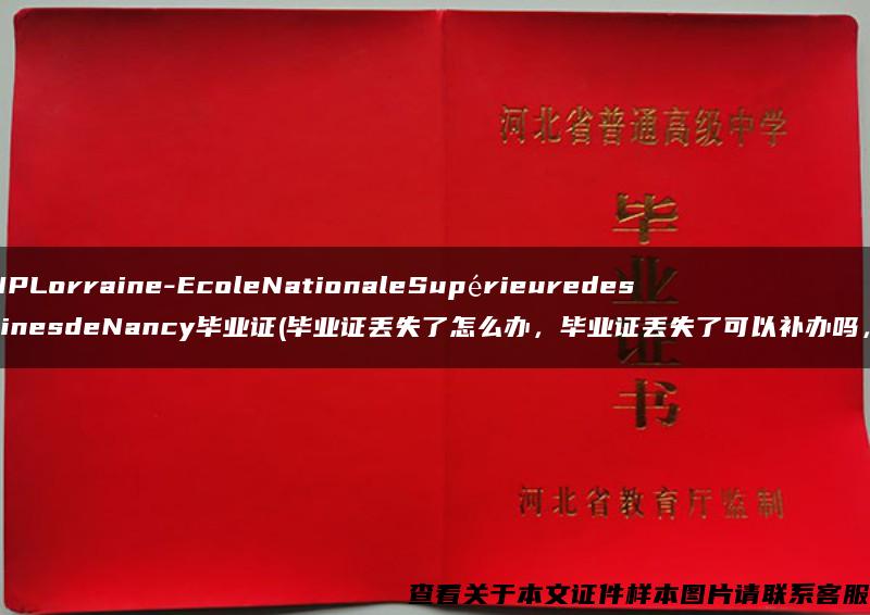 INPLorraine-EcoleNationaleSupérieuredesMinesdeNancy毕业证(毕业证丢失了怎么办，毕业证丢失了可以补办吗，)