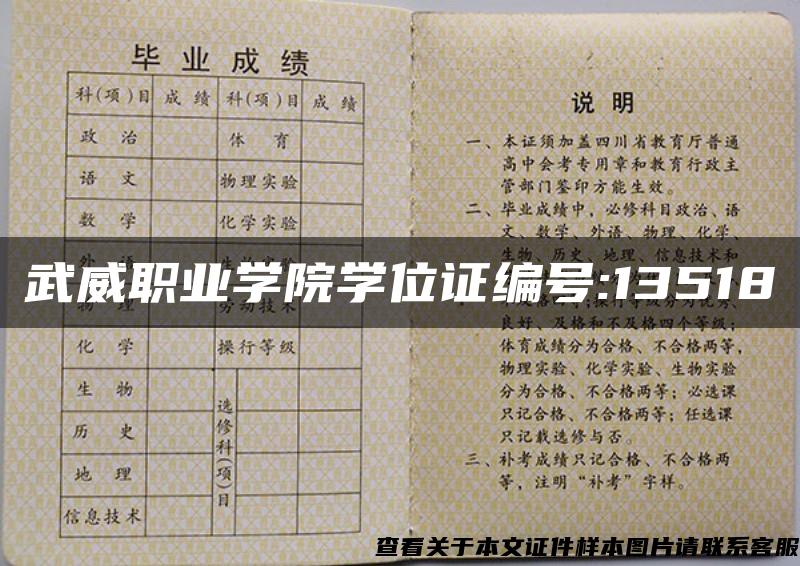 武威职业学院学位证编号:13518