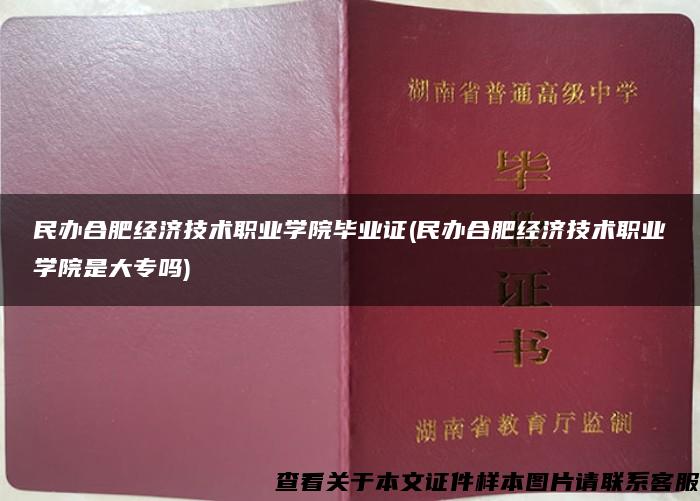 民办合肥经济技术职业学院毕业证(民办合肥经济技术职业学院是大专吗)