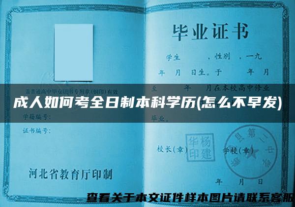 成人如何考全日制本科学历(怎么不早发)