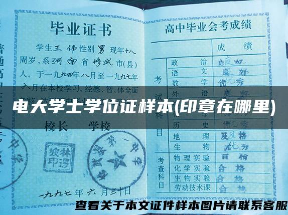 电大学士学位证样本(印章在哪里)