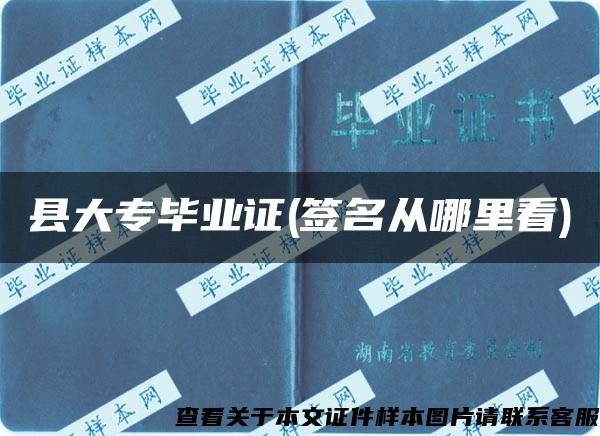 县大专毕业证(签名从哪里看)