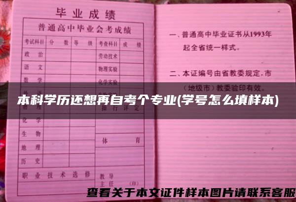 本科学历还想再自考个专业(学号怎么填样本)