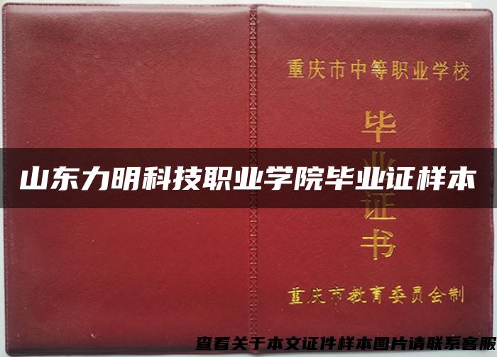 山东力明科技职业学院毕业证样本