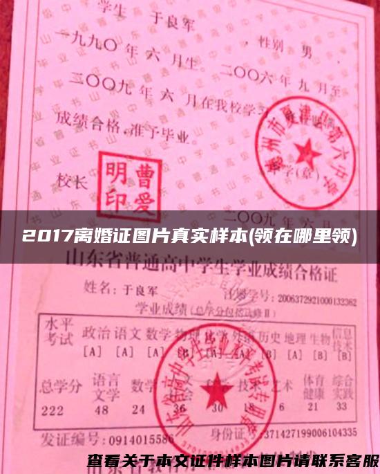 2017离婚证图片真实样本(领在哪里领)