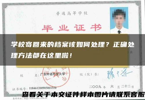 学校寄回来的档案该如何处理？正确处理方法都在这里啦！