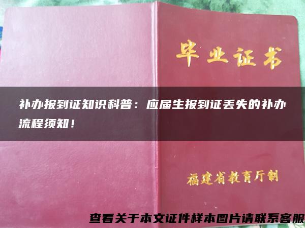 补办报到证知识科普：应届生报到证丢失的补办流程须知！