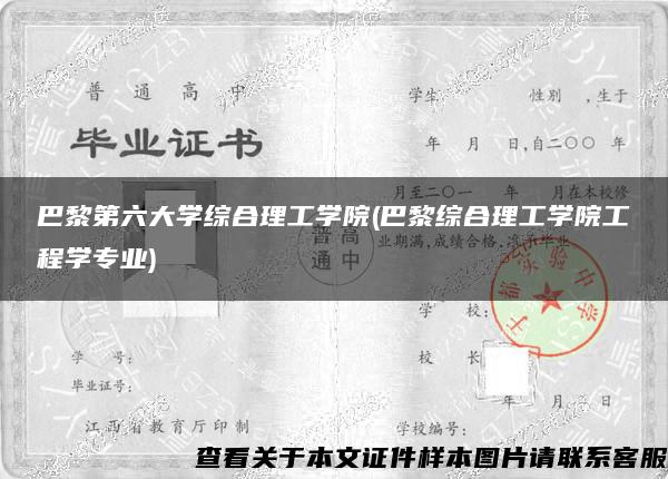 巴黎第六大学综合理工学院(巴黎综合理工学院工程学专业)